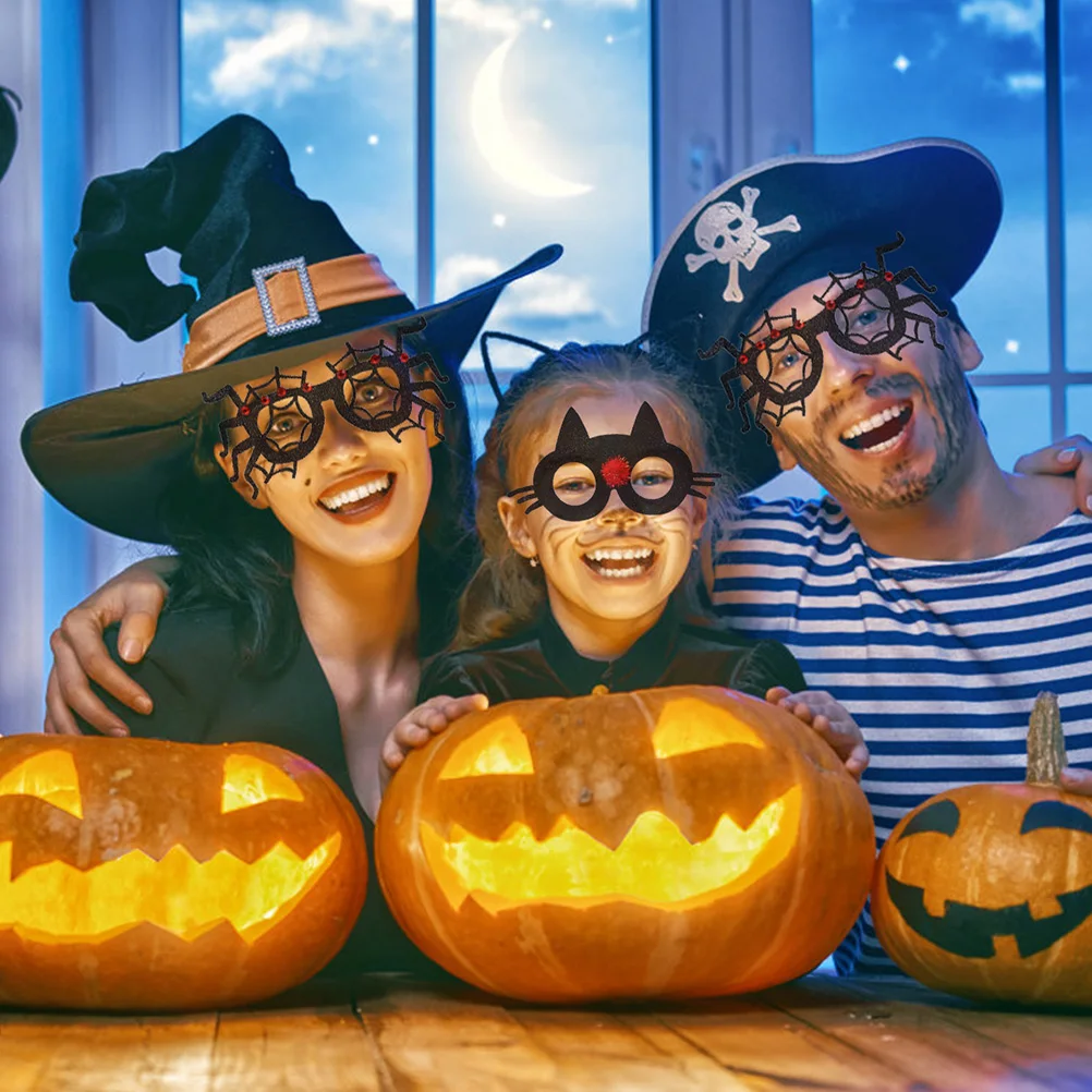 4 Buah Kacamata Dekoratif Halloween Kacamata Pesta Baru Aksesori Kostum Lucu Alat Peraga Meriah Mainan Kreatif