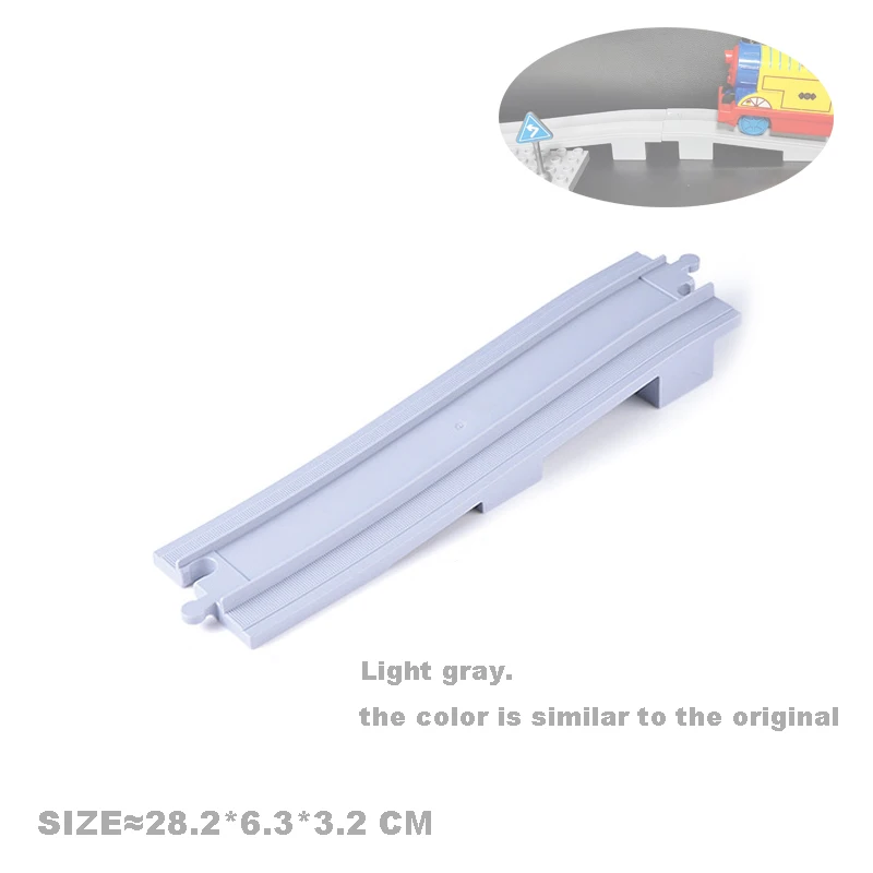 Große Bausteine Ziegel Schiene Gleis Zug Set Transport Indikator Stadt Architektur Zubehör montieren Spielzeug für Kinder