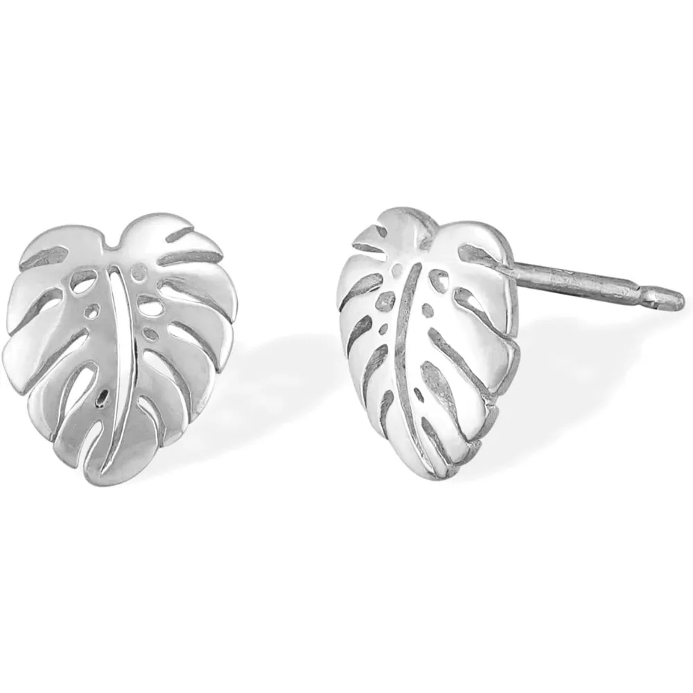 

Sterling Silver Monstera Leaf Stud Earrings