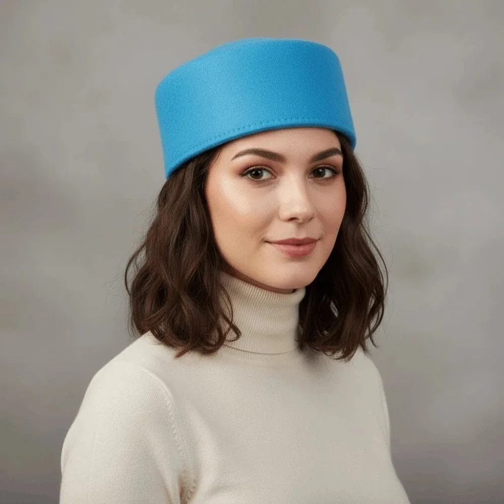 Vintage Looking Pillbox Hat French Style Air Hostess Airline Stewardess Caps Dome Versatile Formal Hat Live Show