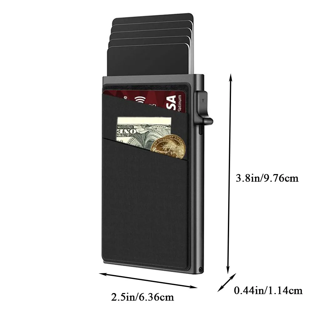 Rfid titular do cartão de crédito masculino fino mini carteiras minimalistas luxo metal banco id cardholer caso carteira para homens carteras