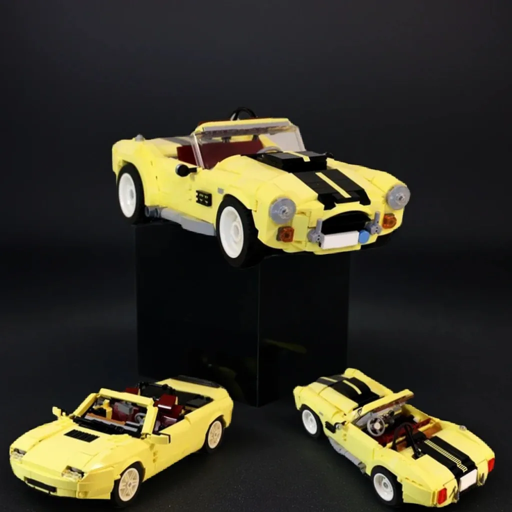 

815 PCS MOC 10271 2in1 AC Cobra & Mazda Miata MX5 Classic Sports Car Dual-Model Set DIY Model Building Blocks Birthday Toys Gift