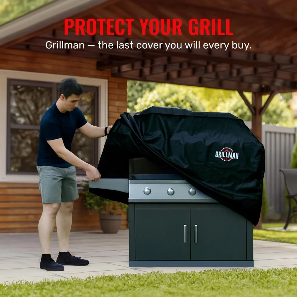 58 Inch Waterproof BBQ Grill Cover, Heavy Duty Weather Resistant, Anti-UV, Rip-Proof, Fits Most Gas & Charcoal Grills