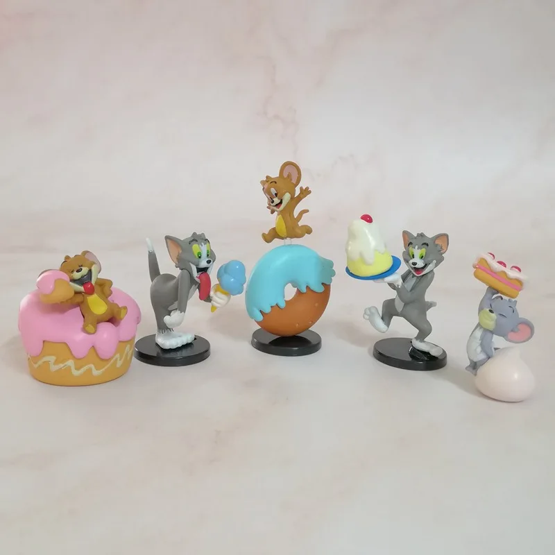 [Funny] 5pcs/lot Disney Dim sum cute Tom and Jerry Action figure toys statue collection model home decoration kids best gift