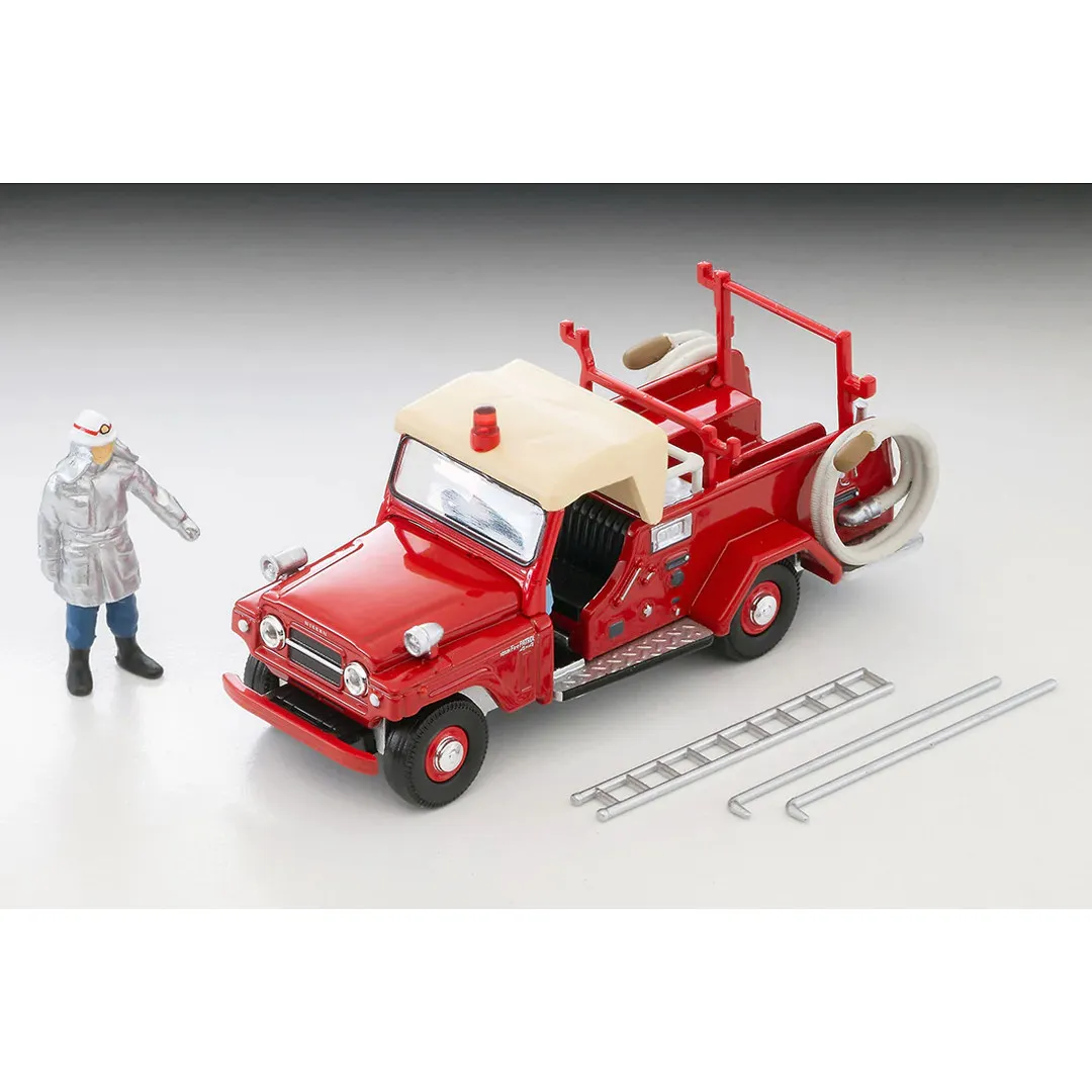 Original Tomytec Tomica Limited Vintage LV-31c Nissan Patrol Pump Fire Truck 1/64 Diecast Model Car with Figure Collectible Gift