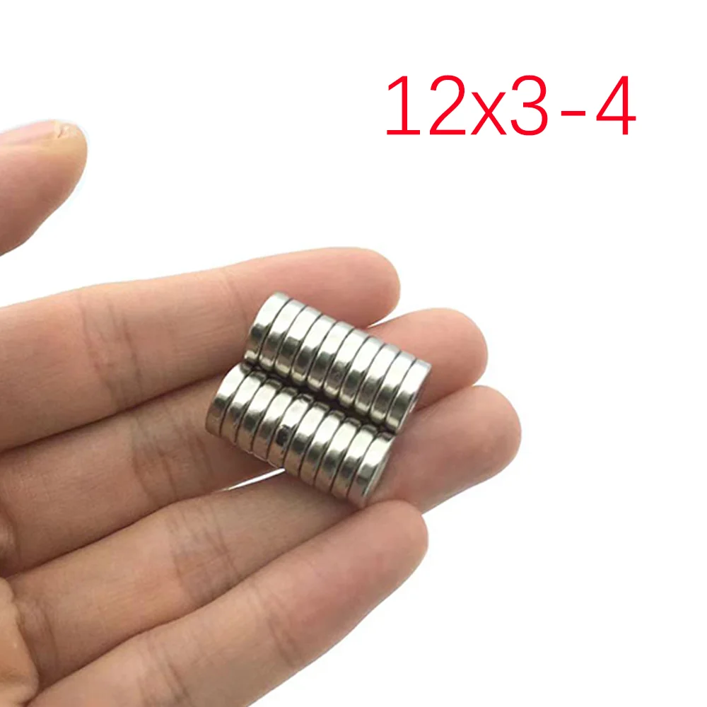 

10/20/50Pcs 12x3-4 hole Neodymium Magnet 12mm x 3mm - 4mm N35 NdFeB Round Super Powerful Strong Permanent Magnetic imanes