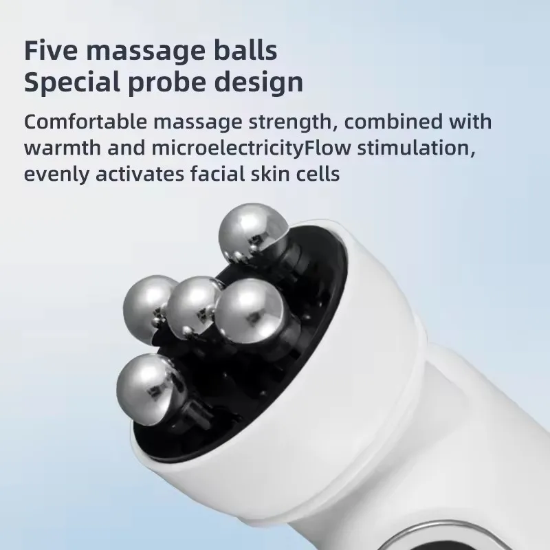 New Facial Roller Massager EMS LED Phototherapy Rotary Massage Heating Introduction For Fine Pores Reduction Fine Lines - view 5