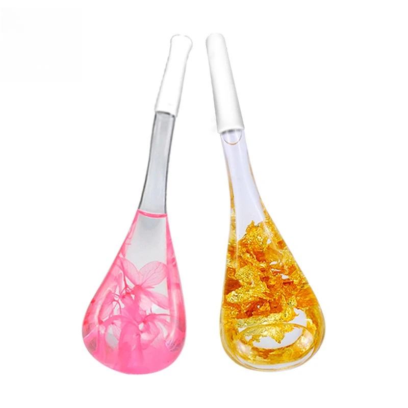 Massaggiatore con globo di ghiaccio in lamina d'oro, palla per terapia facciale refrigerata e cucchiaio per la cura degli occhi, strumento per il trattamento della pelle criogenica ringiovanente, set da 2 pezzi