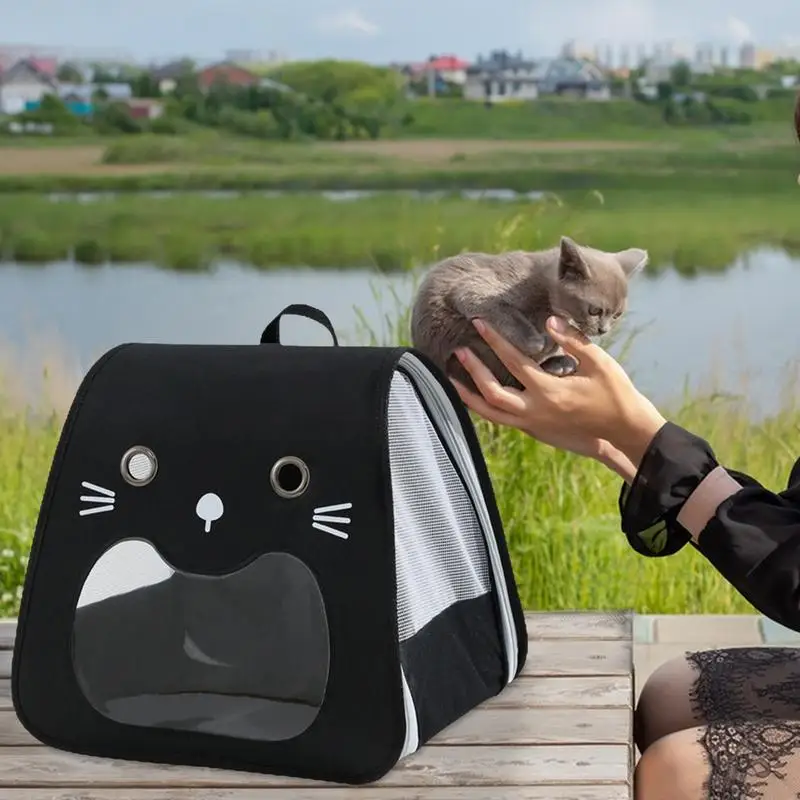 Cat Carriers Breathable Puppy Carrier Portable Smiling Face Foldable Pet Carrying Bag Cat Supplies Pet Travel Bag For Outdoor