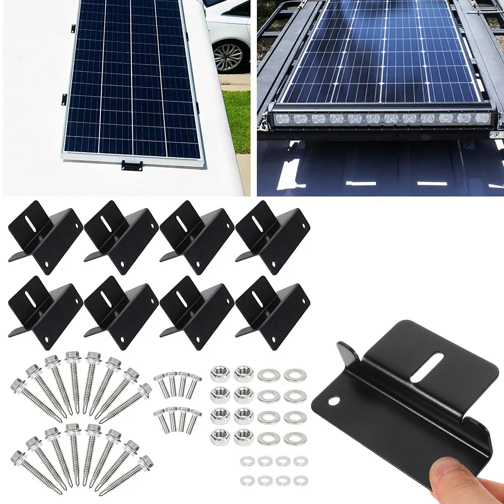 Kit de montage solaire PV en aluminium à 8 pièces, pour installation sur mur, toit, camping-car et bateau