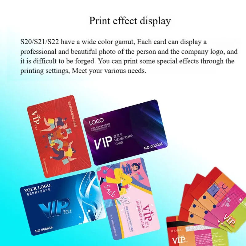 Seaory S26 Single-sided PVC Card Printer ID Dye-sublimation Machine Business Printing IC Access Badge Healthy Student VIP Maker
