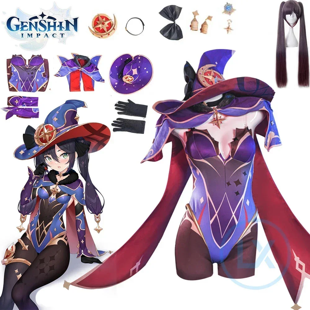 

Игра Genshin Impact Mona, карнавальный костюм на Хэллоуин, женские вечерние сексуальные платья, униформа, наряд с героями мультфильмов
