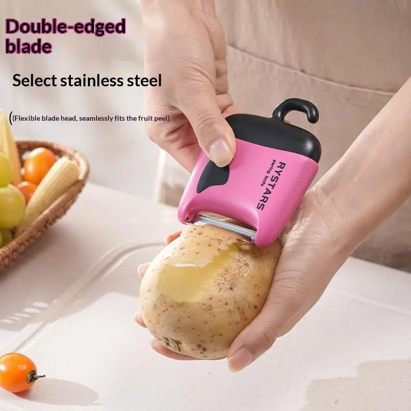 

Easy Grip Vegetable Peeler with Brush, 2-in-1 Kitchen Tool to Peel & Clean Carrots, Cucumbers, Pears, Saves Time & Effort