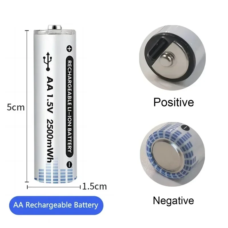 1-10 sztuk Noya raye 2500mWh akumulator AA 1.5V baterie litowe AA i 2 szt. Pojemnik na baterie do mikrofonu zegarowego