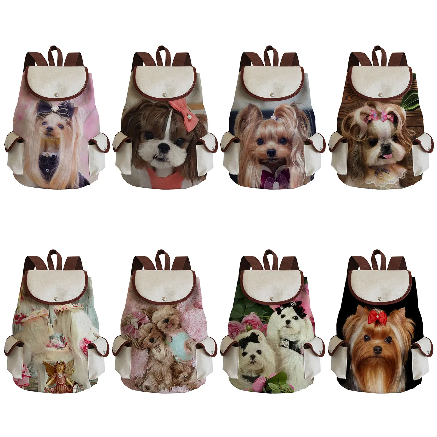 Borse stampate per cani Shih Tzu personalizzate designer zaino da viaggio per lo Shopping durevole Cute Animal Women Casual outdoor Packs