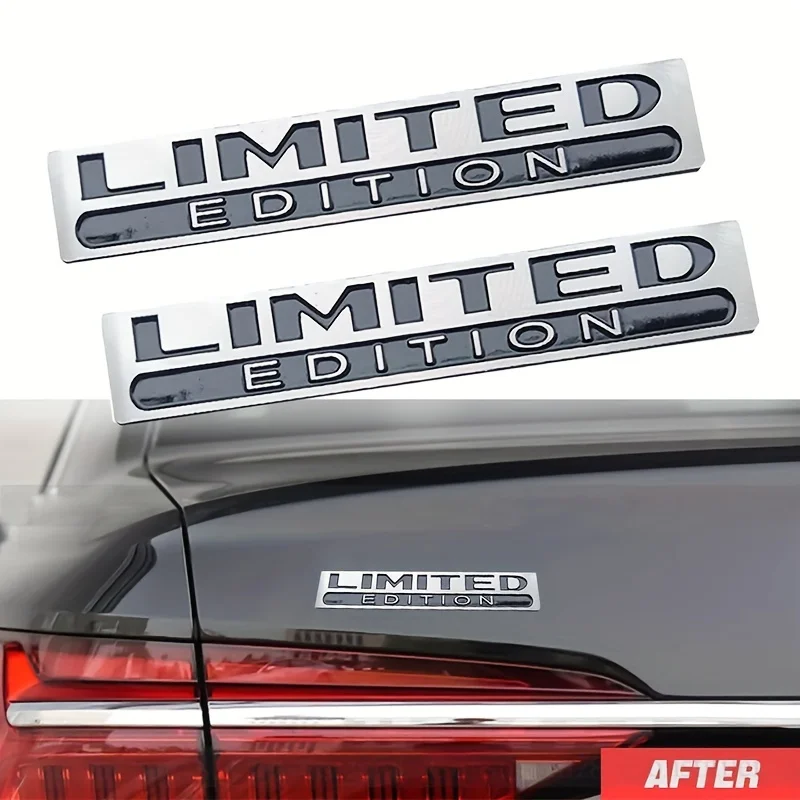 2PCS Metal Limited Edition 3D Car Body Badge Sticker Trunk Fender Emblem Decal Accessorie For Car Motorcycle Bike