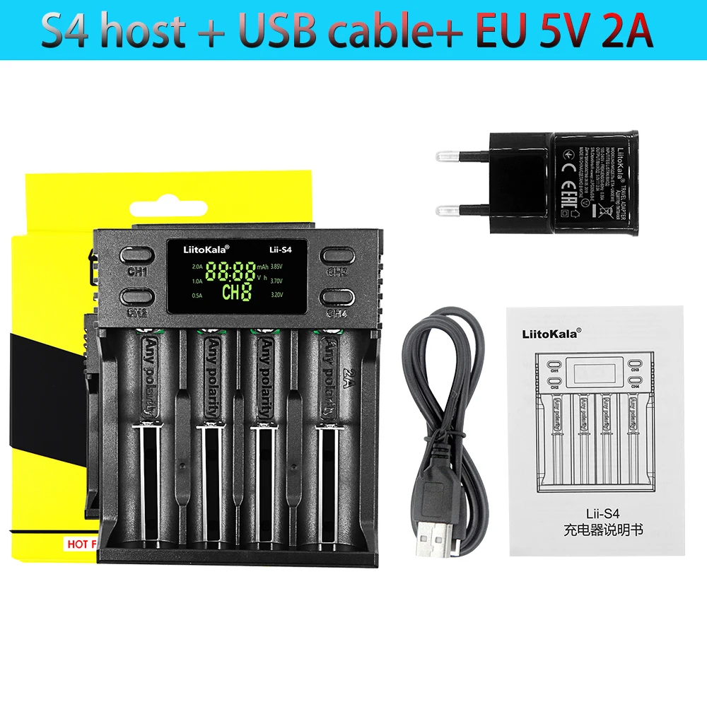 LiitoKala Lii-S1 Lii-S2 Lii-S4 smart charger 1/2/4 Slot for 18650 26650 AA AAA Lithium NiMH Auto-polarity Detector Charger