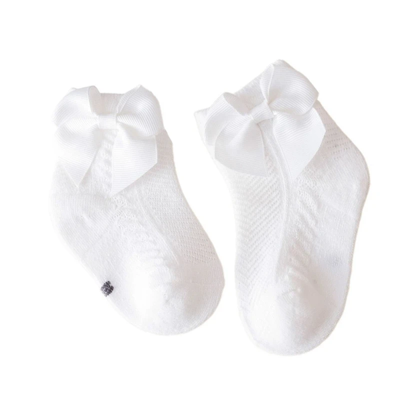 Liangchengmei-Baby Girl Ankle Socks Soft Thin Cotton Baby Bow Summer Socks Suitable for 1-3 Years Old Baby