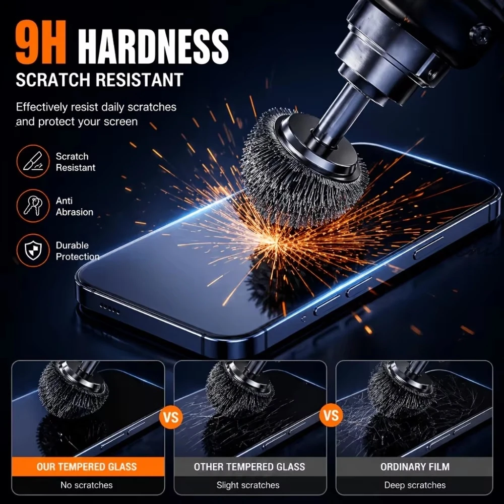 2Pcs HD Full Screen Protector For iPhone 16 12 14 13 Mini 18 15 11 17 Pro Max Tempered Glass Film For iPhone 16e Air XS Max XR X view 2