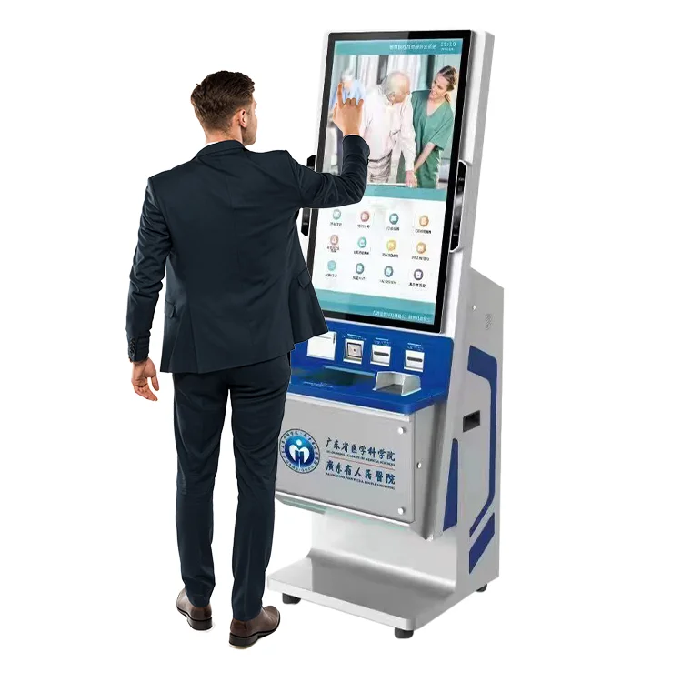 Touch Screen Kiosk Terminal pc interactive android or win10 self service printing kiosk a4 machine for hospital