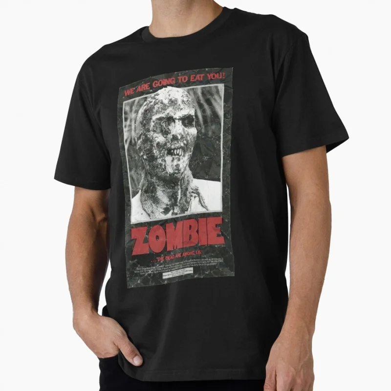 Zombie Flesh Eaters Lucio Fulcis  t shirt 0507 Men's 100% cotton O-Neck Short Sleeve Graphic clothes All size tee S-6XL