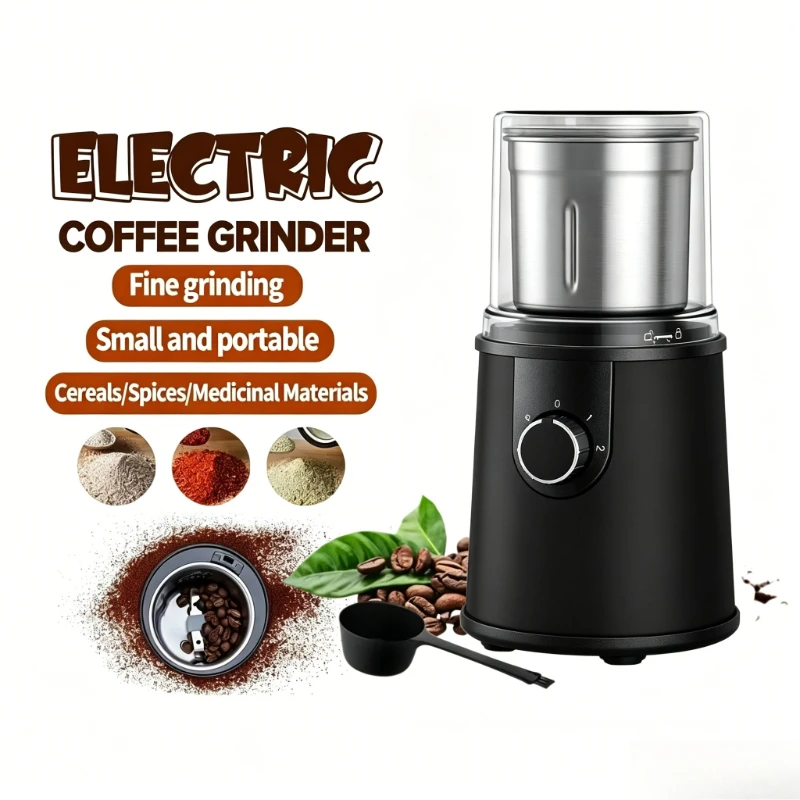

Mini Electric Stainless Steel Coffee Bean Grinder Professional Portable Coffee Maker Dry Grinding Coffee Beans Soybeans