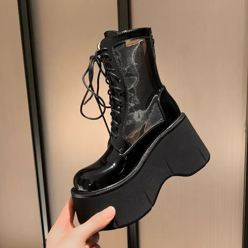 

Winter Fashion Women High Boots Suede Pointed Toe Shoes Designer Mid Heels Chelsea Boots 2024 Trend New Gladiator Zapatos Femme