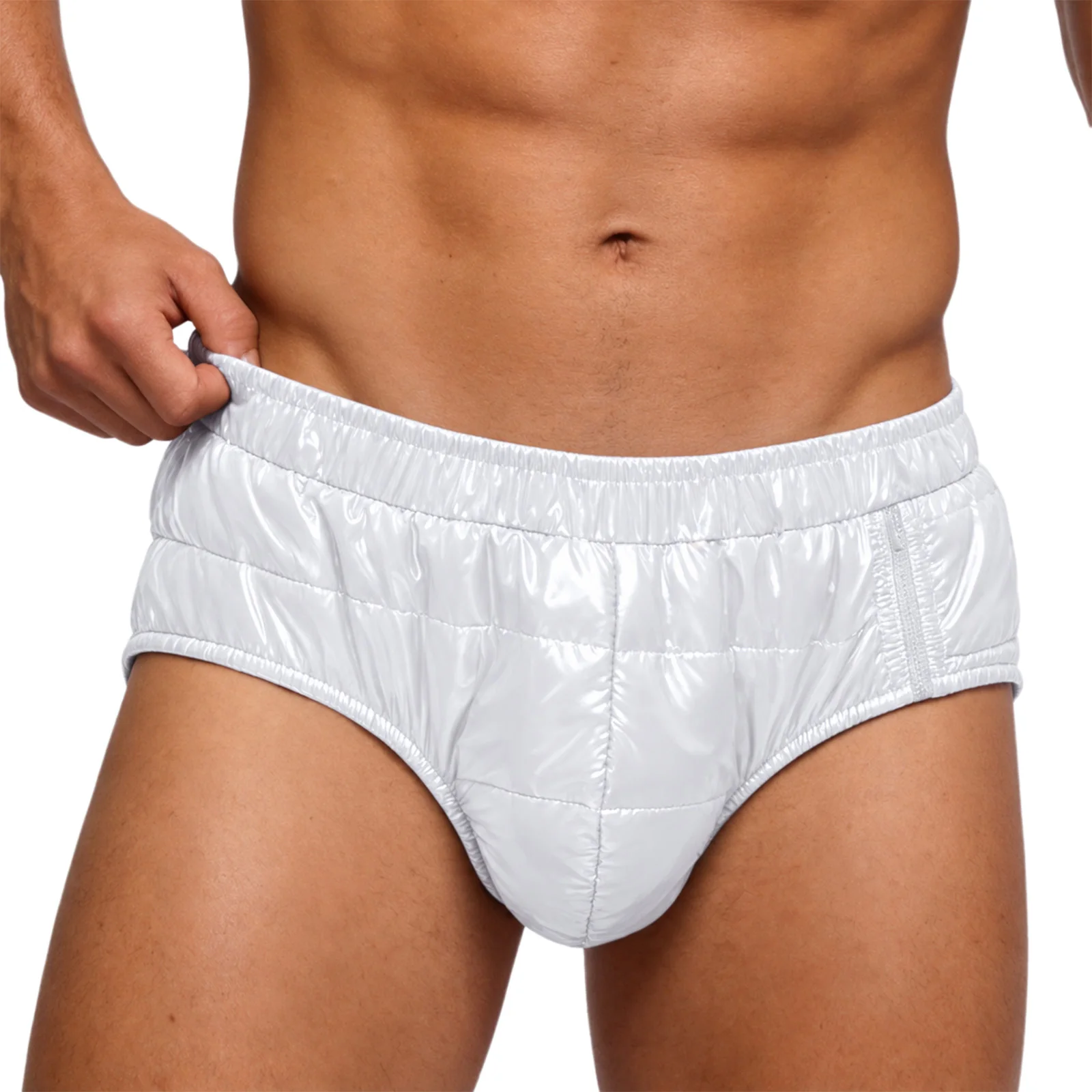 Mens Waterproof Padded Adaptive Underwear Reusable Leak Proof Diaper Cover Briefs with Zipper Pocket Special Needs Clothes