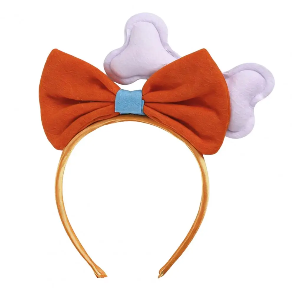 

Flexible Plastic Headband Cat Ear Headband Lightweight Elastic Headband with Bow Bone Decoration Stable Fit Hair for Halloween