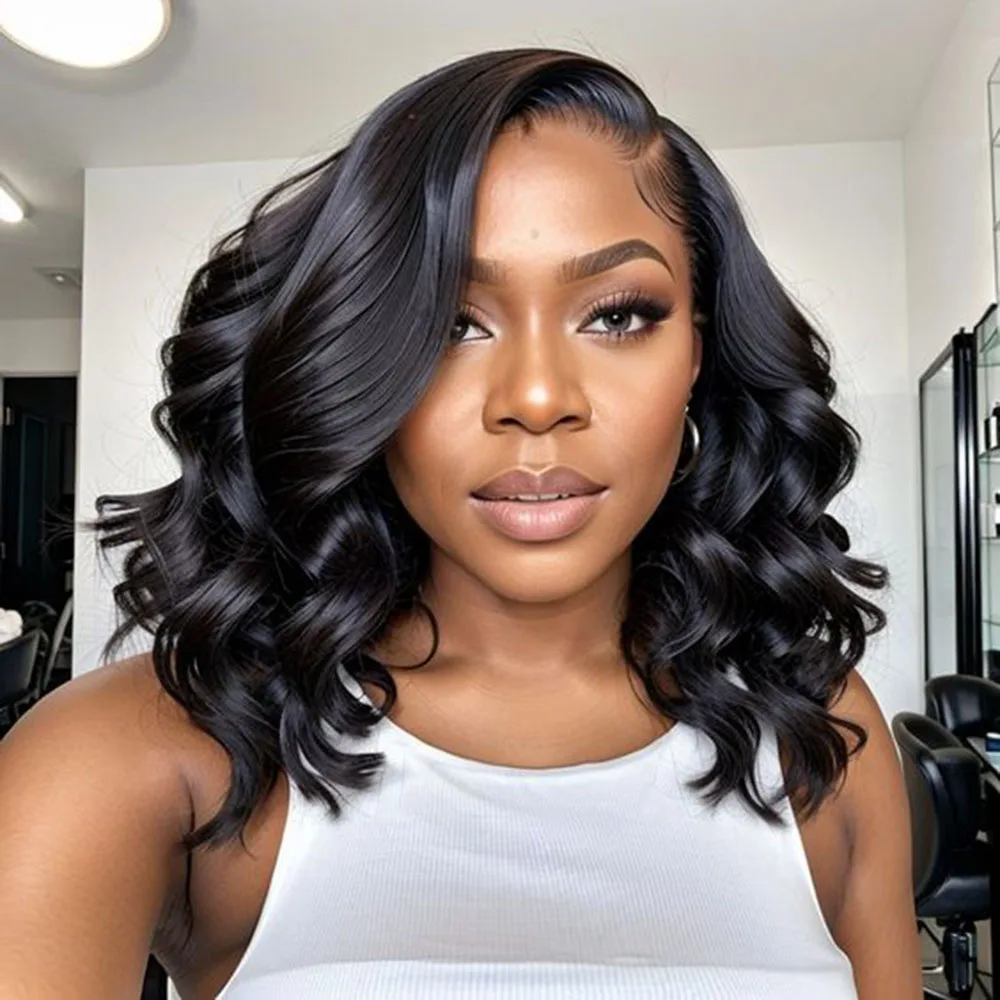 

Body Wave Short Bob Wigs Human Hair 13x4 Bob Wig Lace Front Human Hair Wigs For Black Women Body Wave Frontal Wig Preplucked 180