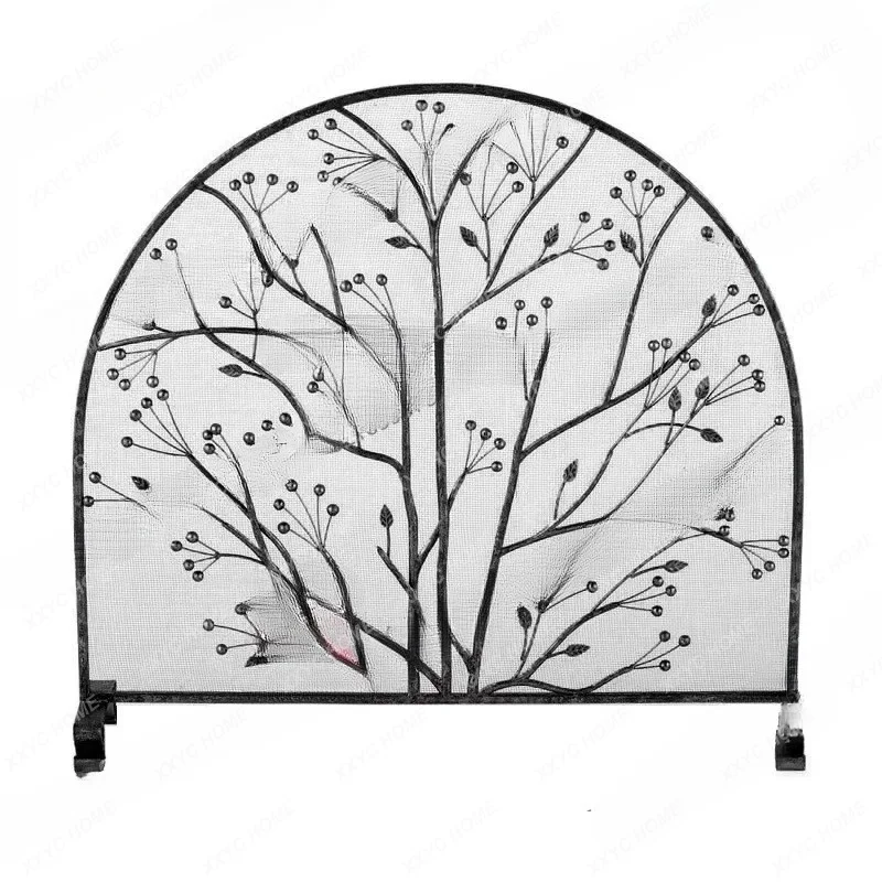 LFireplace screen creative style wrought iron mantel guardrail fireplace door partition stove rail