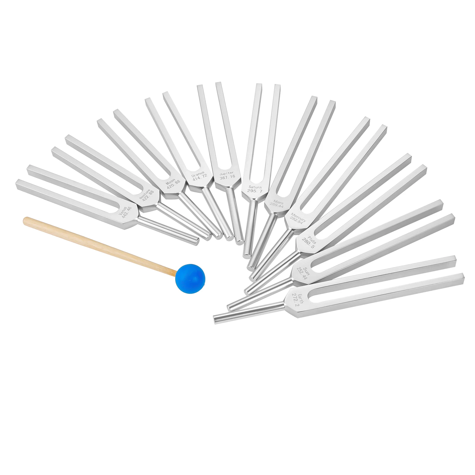 11Pcs/Set Tuning Forks Silicone Hammer Storage Bag Aluminum Alloy Music Instrument DNA Healing Sound Therapy 52.44Hz-442.46Hz view 6