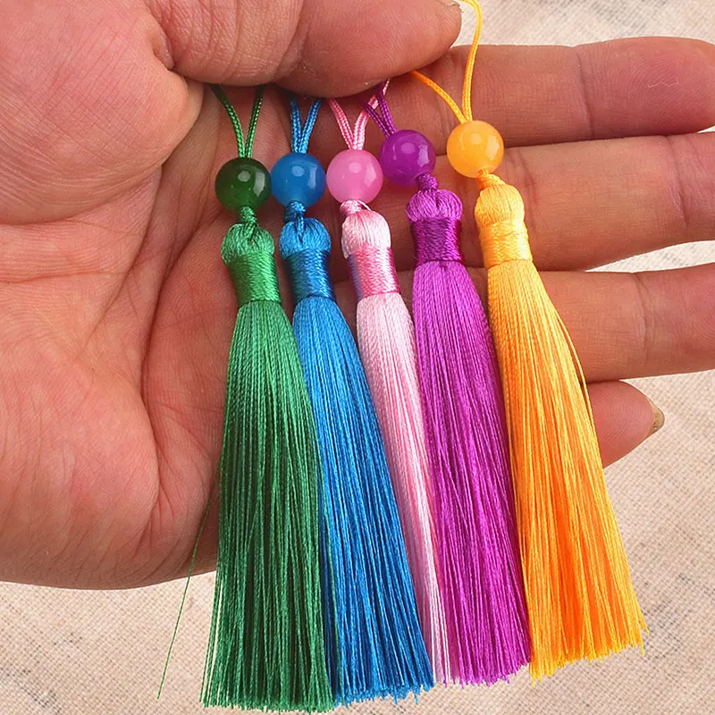 

5-100 шт. 12-сантиметровые шелковистые кисточки ручной работы, мягкие мини-кисточки с петлями, бисерные кисточки для закладок, для изготовления украшений и DIY-проектов