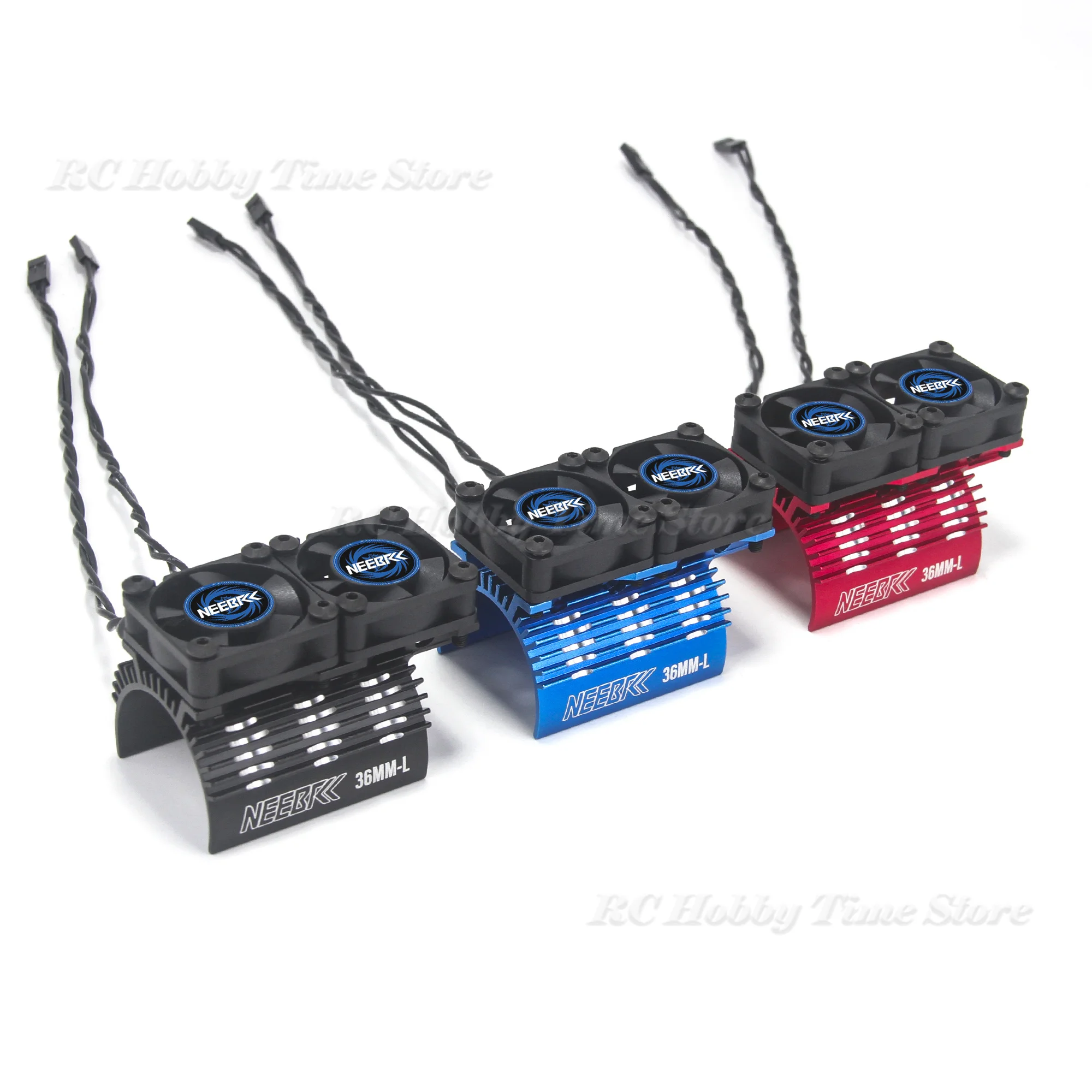 NEEBRC 30mm RC Cooling Fan Dual Metal Heatsink 5-12V High Wind Rapid Cool for 1/8 1/10 RC Car 3650 3660 3670 Motor Traxxas Axial