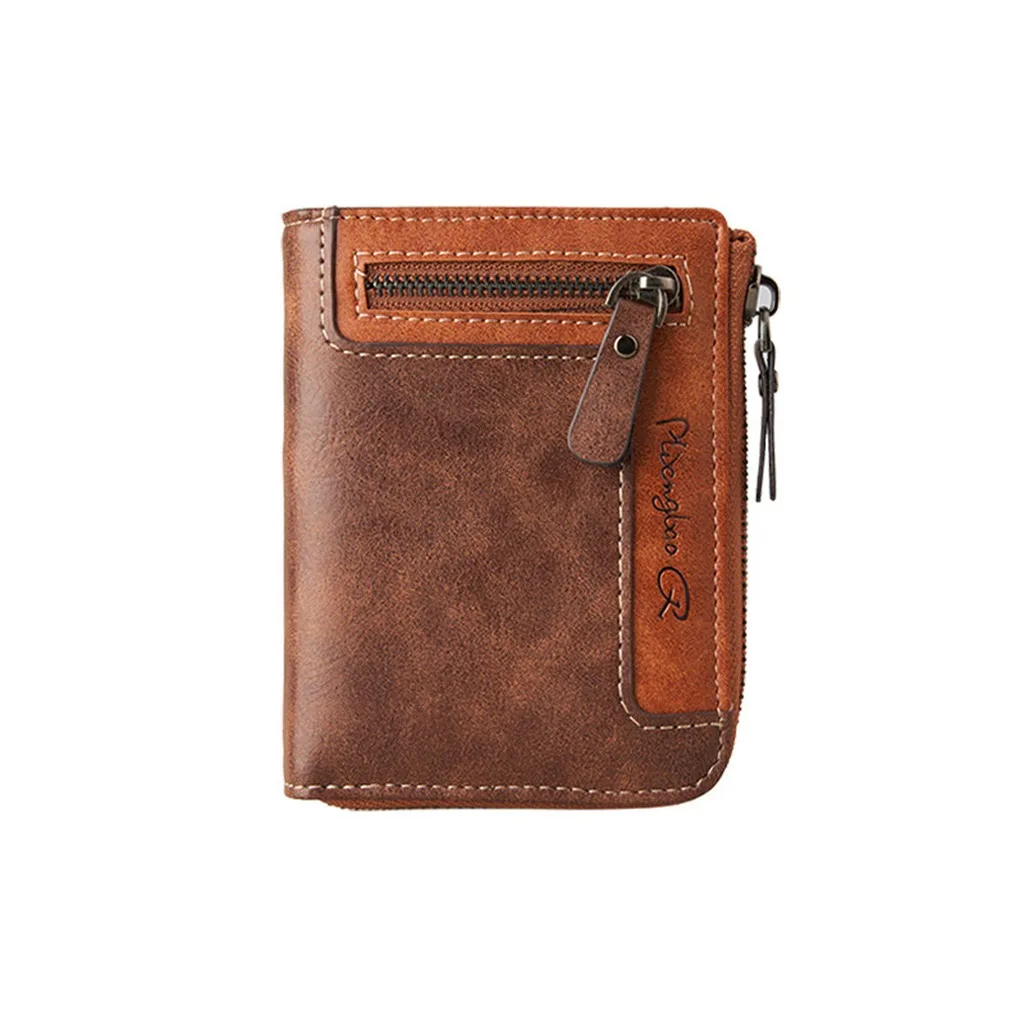 Men'S Wallet Vintage Men'S Bifold Wallet Men'S Coin Wallet Two Tone Spliced For Business Work Daily Outings Cards