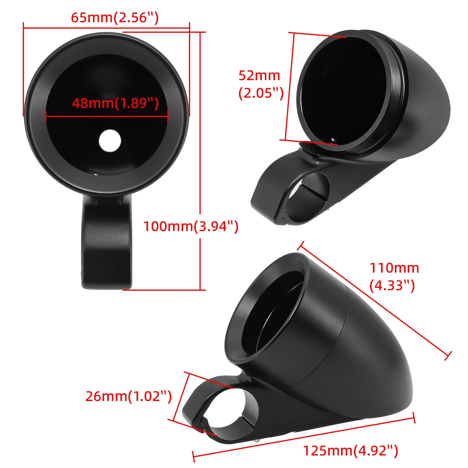 Motorcycle Bracket 52mm Meter Gauge Cover Motorcycle Tachometer Speedometer Gauge Holder Instrument Bracket Meter Mount Holder