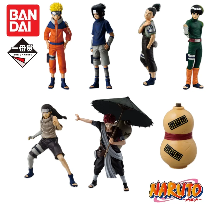 En Stock 100% Original Bandai Ichiban Kuji Chunin Gaara Naruto Sasuke Rock Lee Shikamaru auténtico modelo de figura de acción regalo