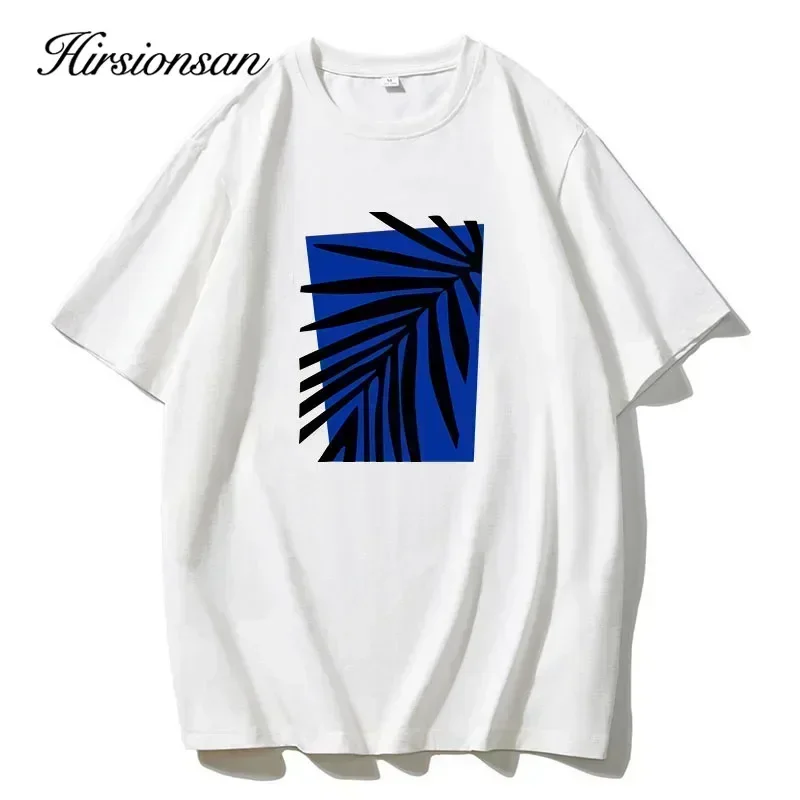 Hirsionsan Vintage Colorful Leaf Printed T-Shirt Women Soft Casual Short Sleeve Summer Cotton Breathable Tshirt Holiday Y2k Tees