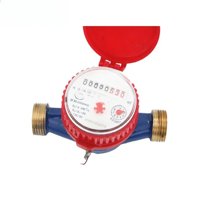 Small body water meter LXSC-13D-D2 copper shell rotor type dry single stream hot and cold water short meter