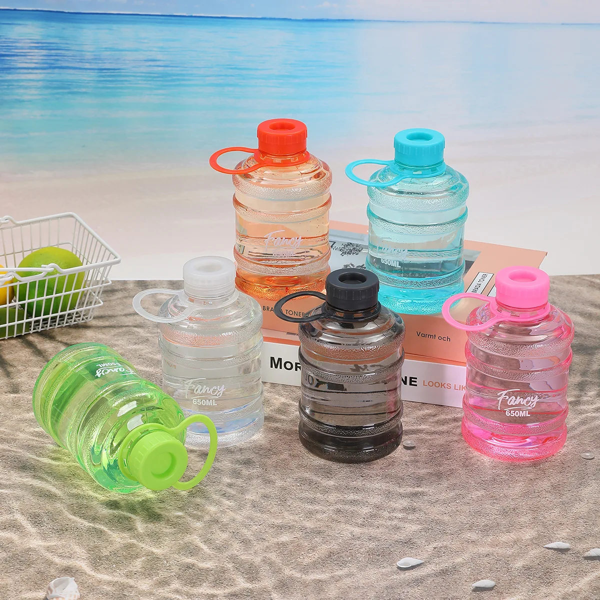 Creative Mineral Water Bottle 650Ml Mini Water Bucket Plastic Water Cup Portable Leakproof Water Bottles Girl Cute Drink Bottles