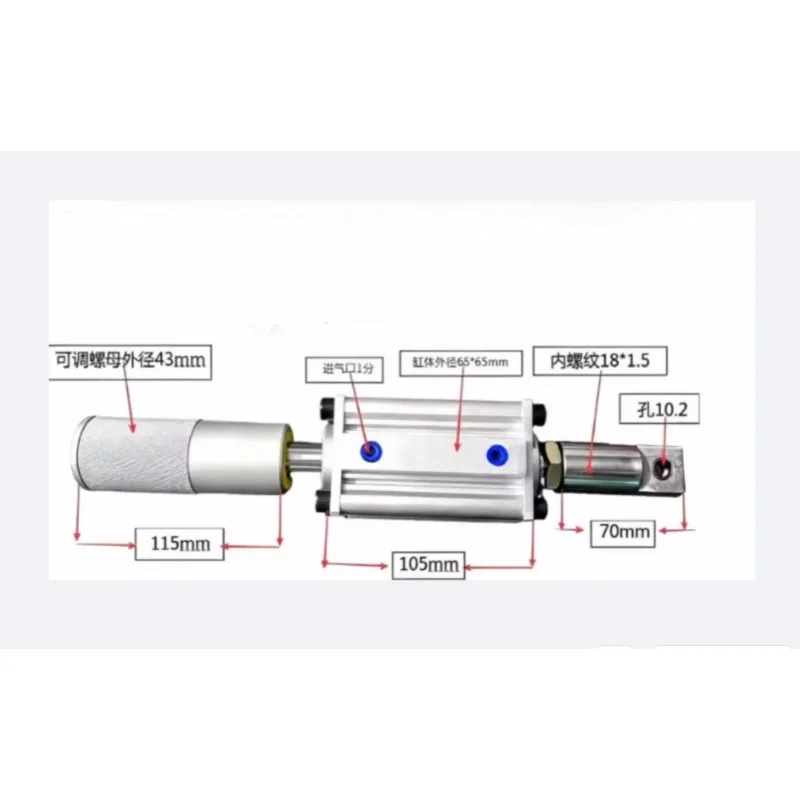 316 Stainless Steel Cylinder FCQ2A50X50-40-T316 Thin Adjustable Pneumatic Cylinder