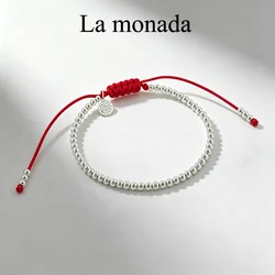925 Sterling Silver Red String Bracelet for Women Adjustable Lucky Charm Beaded Red Thread Bracelet Red Thread For Hand