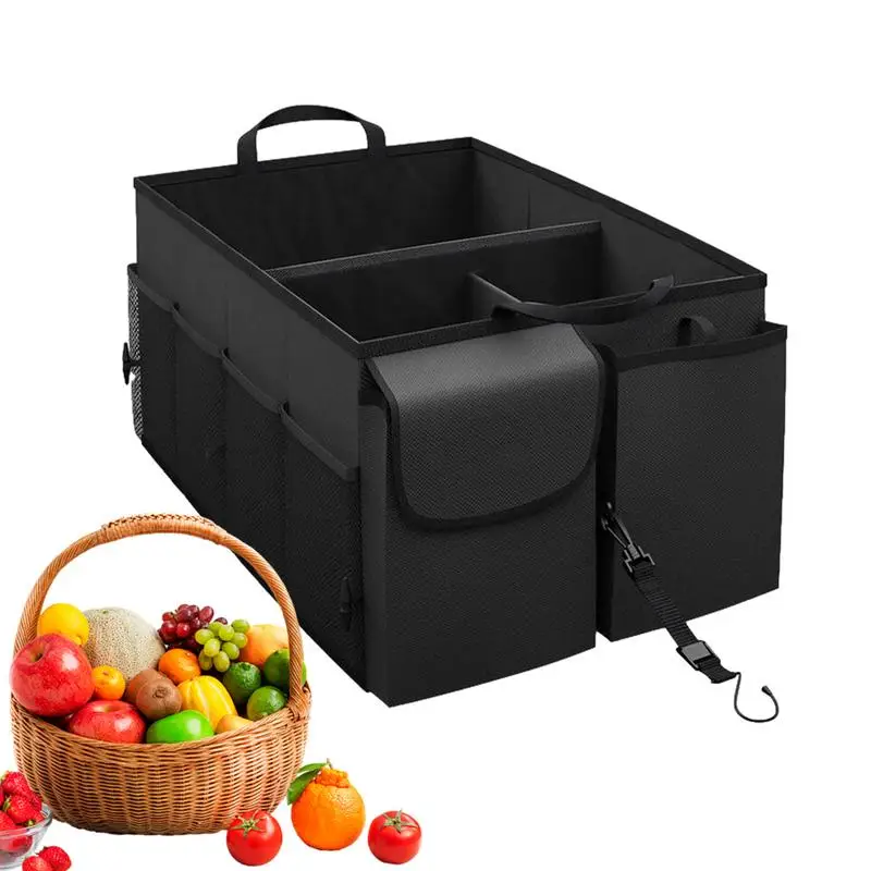 

Trunk Storage Bins Multi Large Capacity Auto Multiuse Tools Organizer Stowing Tidying Leather Folding Compartment For Emergency