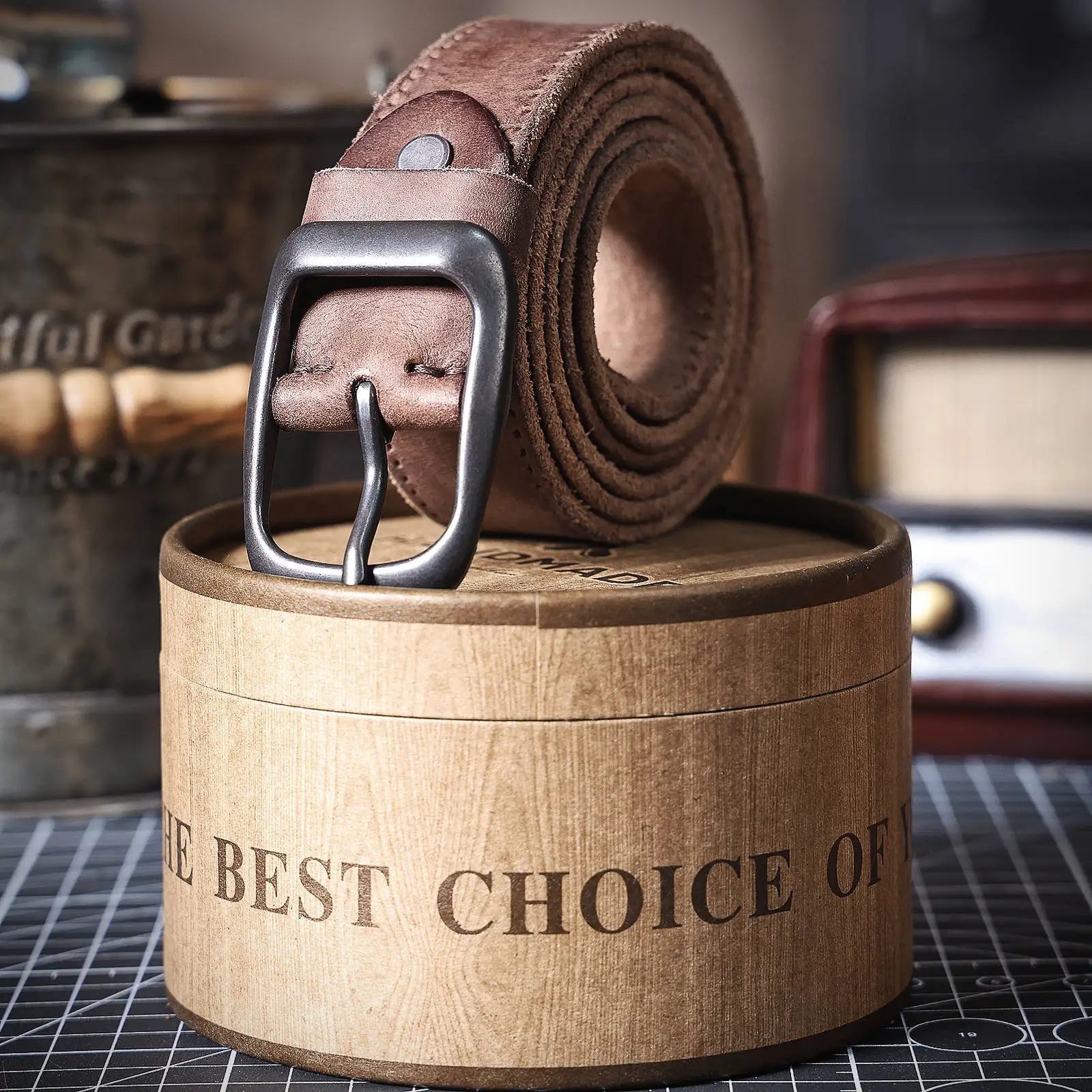 

Vintage Casual Top Layer Cowhide Men's Pin Buckle Belt Handmade Genuine Leather Belt Simple Versatile Classic Handmade