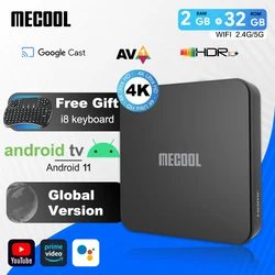 MECOOL Android 11 TV Box KM7 SE Google Сертифицированный с 2G + 32G S905Y4 BT5.1 WiFi 2,4G и 5G AV1 HDR Голосовой медиаплеер Google Box