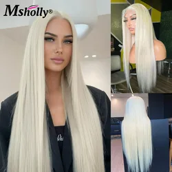 Platinum Straight Colored 13x4 Lace Frontal Wig Human Hair Wigs 180% Density 60 Blonde Lace Front Wig Human Remy Hair Wigs