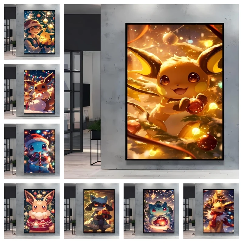

Canvas HD Prints Poster Pokemon Raichu Eevee Cute Cartoon Picture Classic Home Children's Bedroom Decor Christmas Best Gift