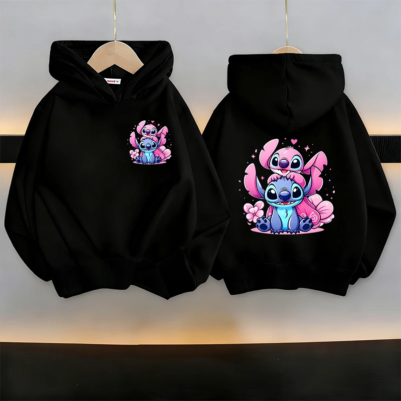 

New Stitch Angel Hoodies Children Fashion Sweatshirt Boy Girl Pullover Leisure Hoodie Sweatshirt Cartoon Tops Y2k Autumn Clothe