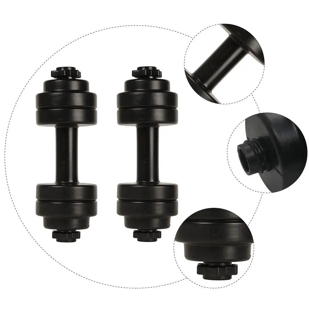2Pcs Leakproof Dumbbell Shaped Sports Water Bottle Fitness Hand Weights Water Filled Workout Kettles Adjustable Portable