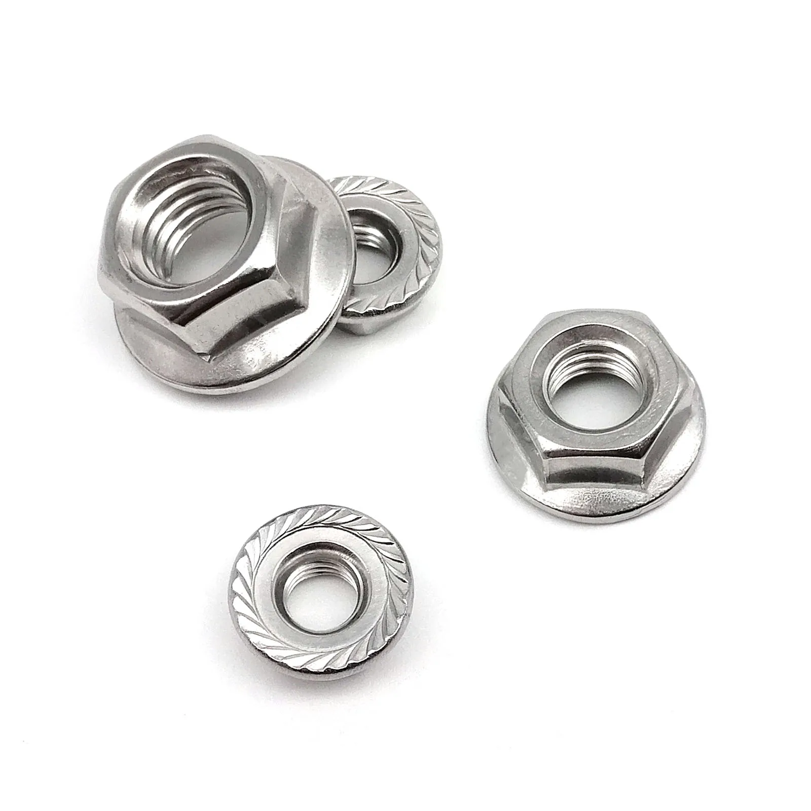 M4 M5 M6 M8 M10 M12 DIN6923 304 A2-70 Stainless Steel Reverse Rotate Left Hand Thread Hexagon Hex Head Serrated Lock Flange Nut